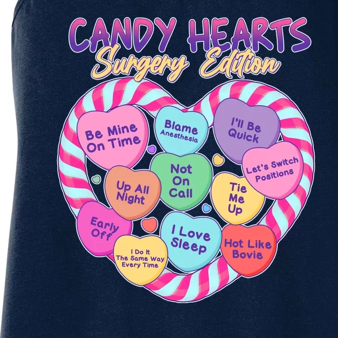 Funny Valentine Candy Hearts Surgery Edition Women's Racerback Tank