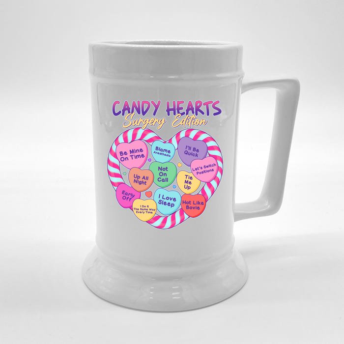 Funny Valentine Candy Hearts Surgery Edition Front & Back Beer Stein