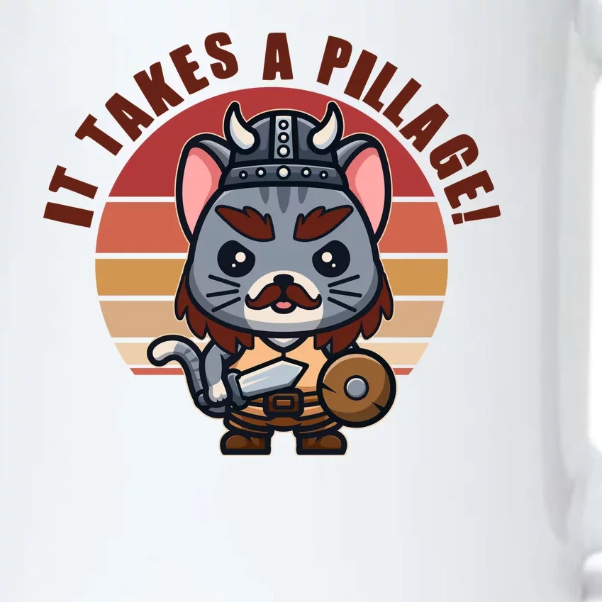 Funny Viking Cat It Takes A Pillage Black Color Changing Mug