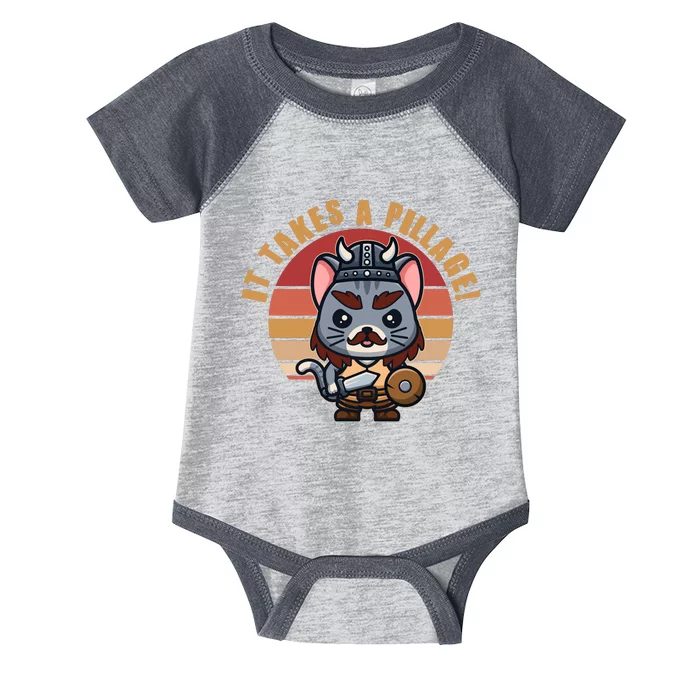 Funny Viking Cat It Takes A Pillage Infant Baby Jersey Bodysuit