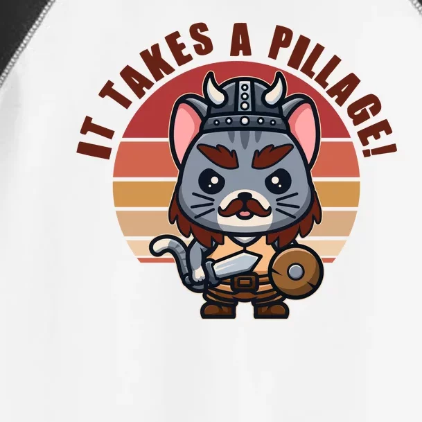 Funny Viking Cat It Takes A Pillage Toddler Fine Jersey T-Shirt