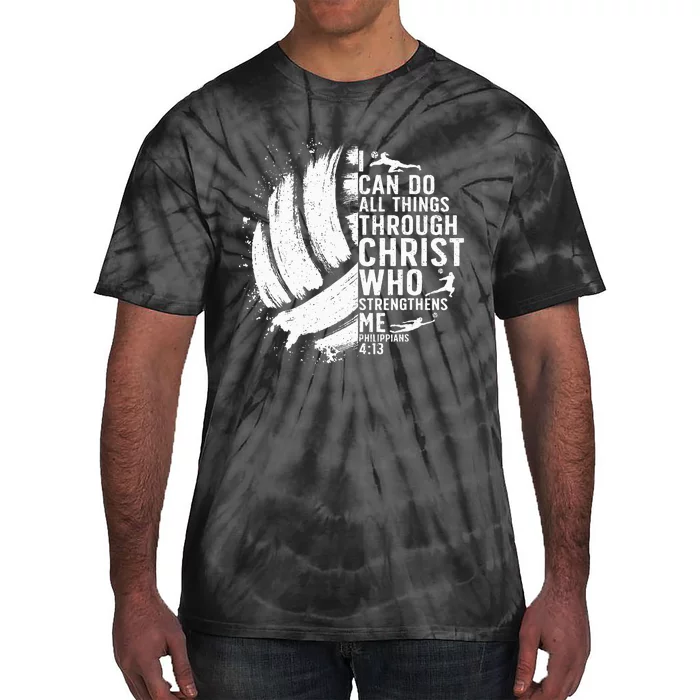 Funny Volleyball Christian Design Girls Tie-Dye T-Shirt