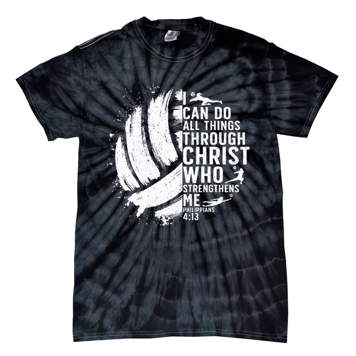 Funny Volleyball Christian Design Girls Tie-Dye T-Shirt