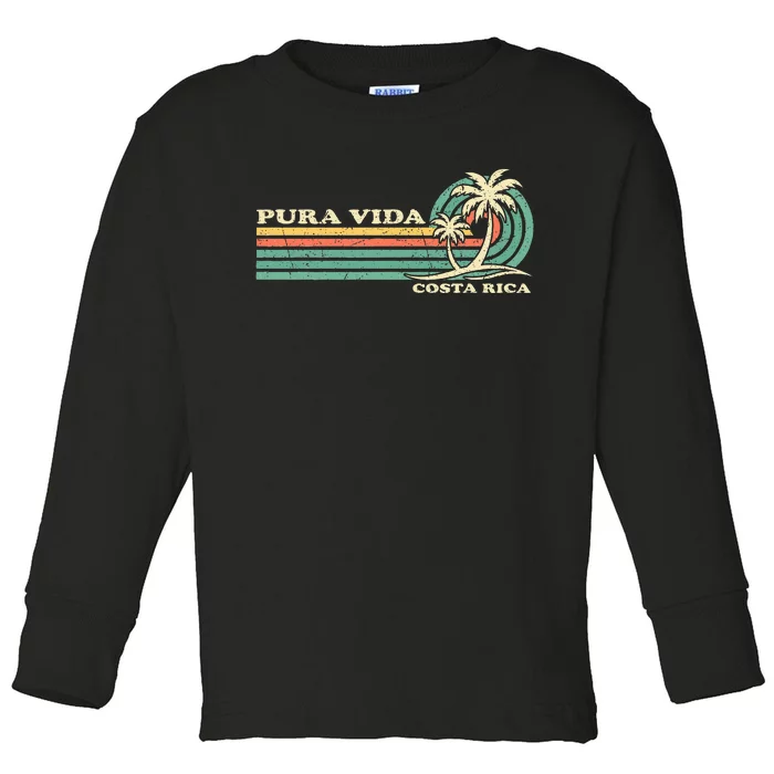 Family Vacation Costa Rica Pura Vida Beach Toddler Long Sleeve Shirt