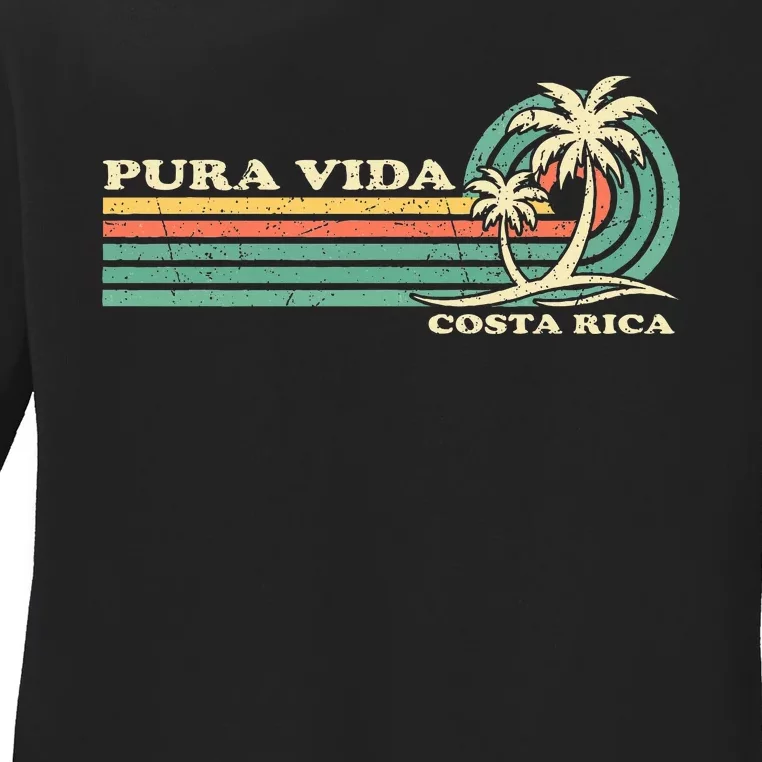 Family Vacation Costa Rica Pura Vida Beach Ladies Long Sleeve Shirt