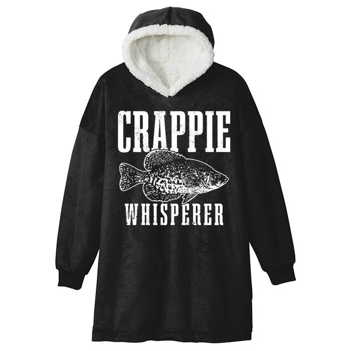 Funny Vintage Crappie Fishing Fisherman Gift Hooded Wearable Blanket