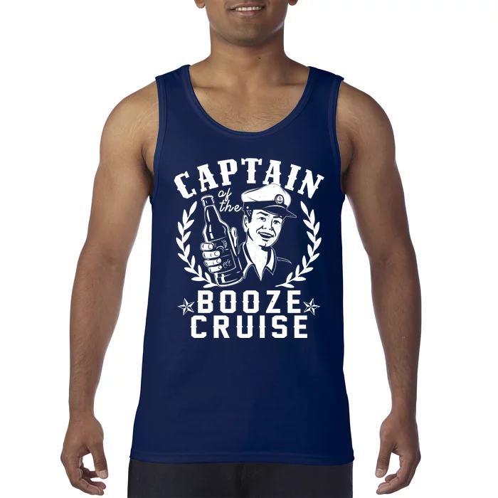 Funny Vintage Captain Of The Booze Cruise Tank Top