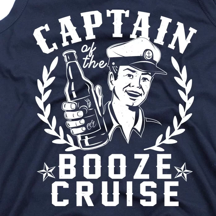 Funny Vintage Captain Of The Booze Cruise Tank Top