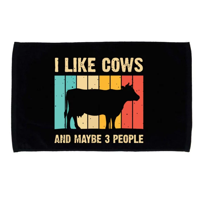 Funny Vintage Cow Design Cow Farmer Men Women Cattle Lover Microfiber Hand Towel