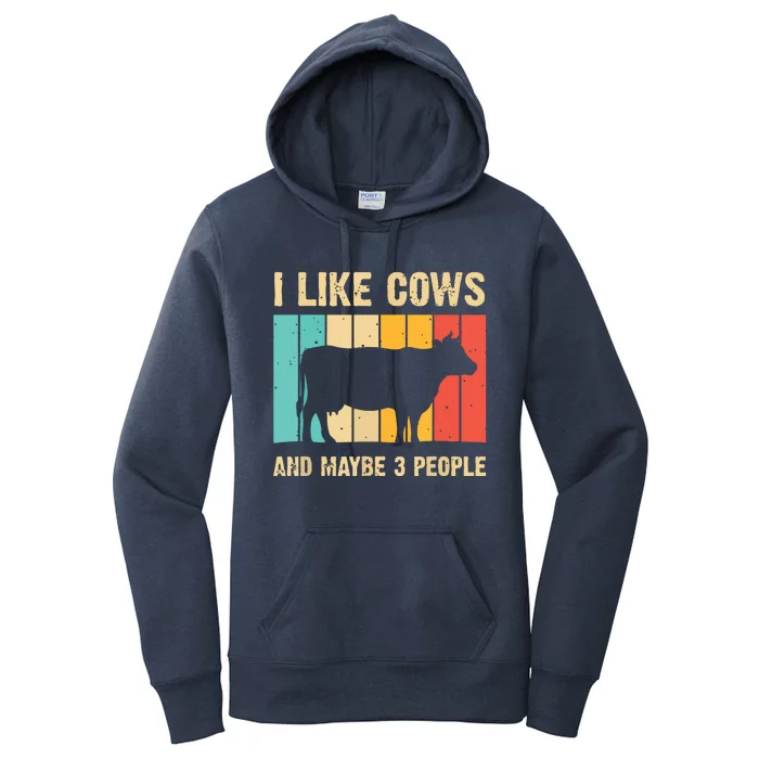 Funny Vintage Cow Design Cow Farmer Men Women Cattle Lover Women's Pullover Hoodie