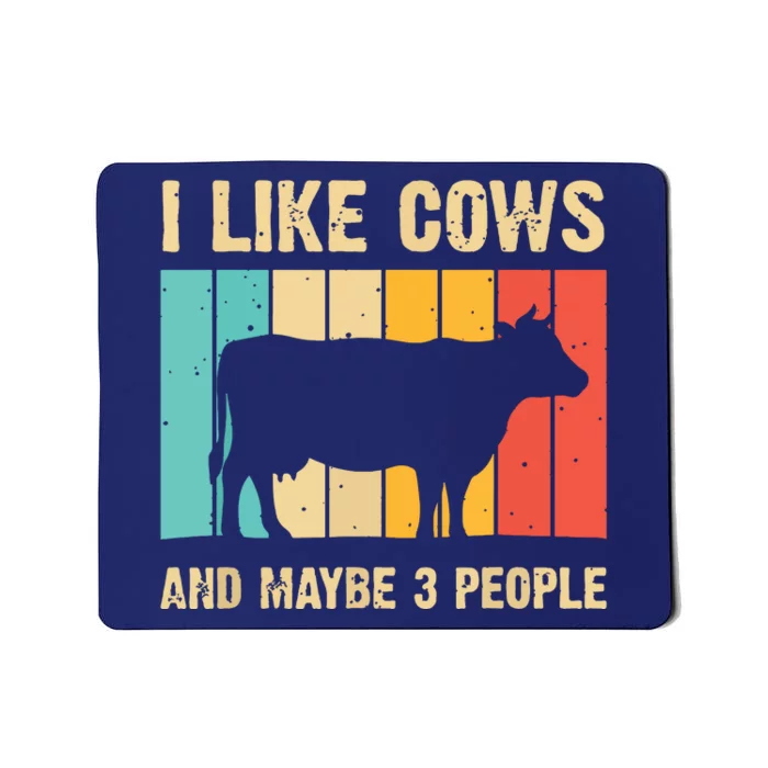 Funny Vintage Cow Design Cow Farmer Men Women Cattle Lover Mousepad