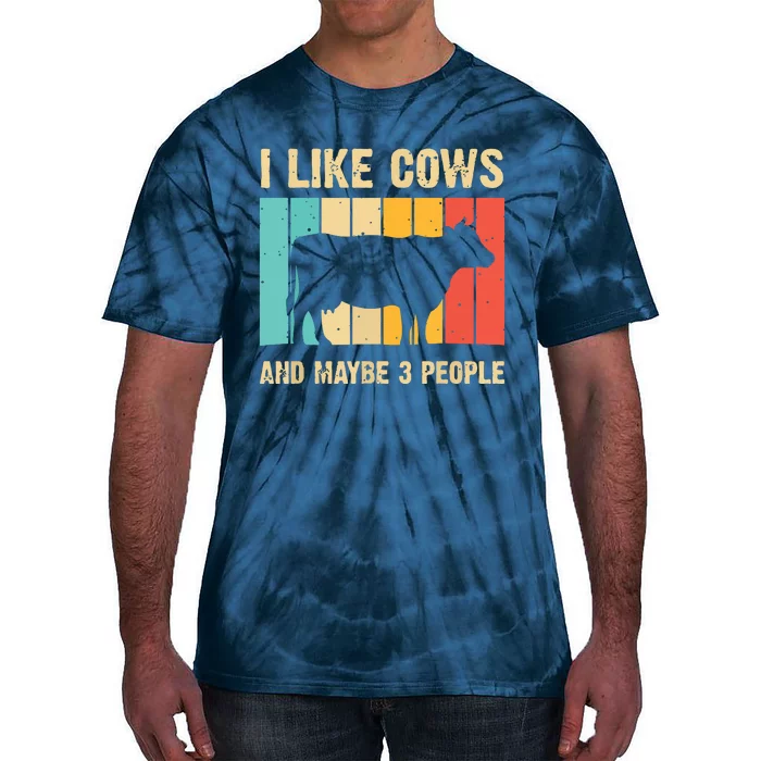 Funny Vintage Cow Design Cow Farmer Men Women Cattle Lover Tie-Dye T-Shirt