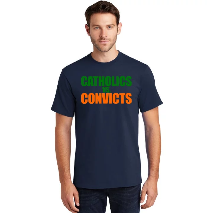 Funny Vintage Catholics Vs. Convicts 1988 Classic Tall T-Shirt