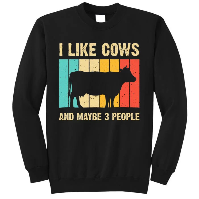 Funny Vintage Cow Design Cow Farmer Wo Cattle Lover Sweatshirt