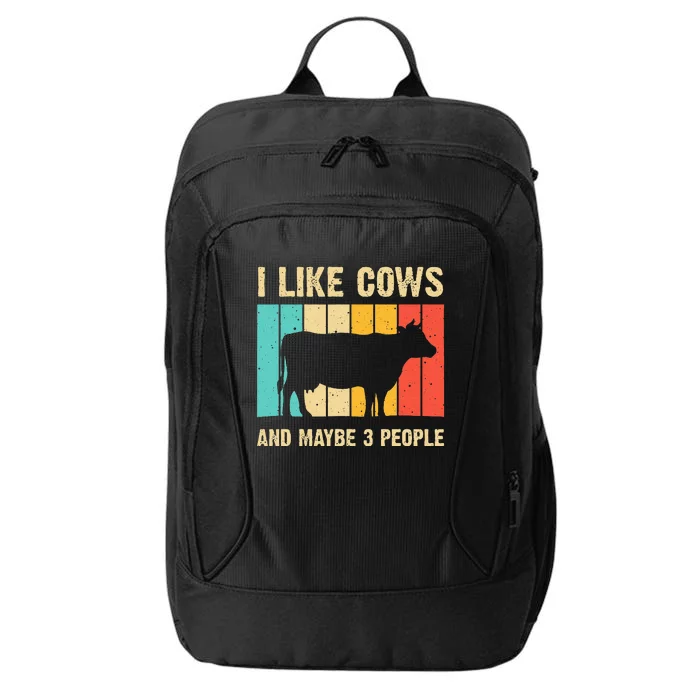 Funny Vintage Cow Design Cow Farmer Wo Cattle Lover City Backpack