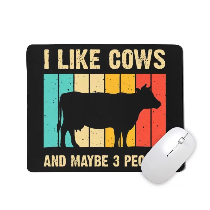 Funny Vintage Cow Design Cow Farmer Wo Cattle Lover Mousepad