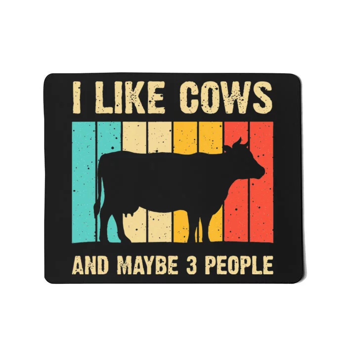 Funny Vintage Cow Design Cow Farmer Wo Cattle Lover Mousepad