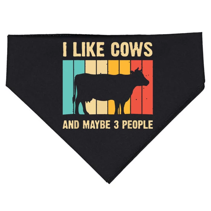 Funny Vintage Cow Design Cow Farmer Cattle Lover USA-Made Doggie Bandana