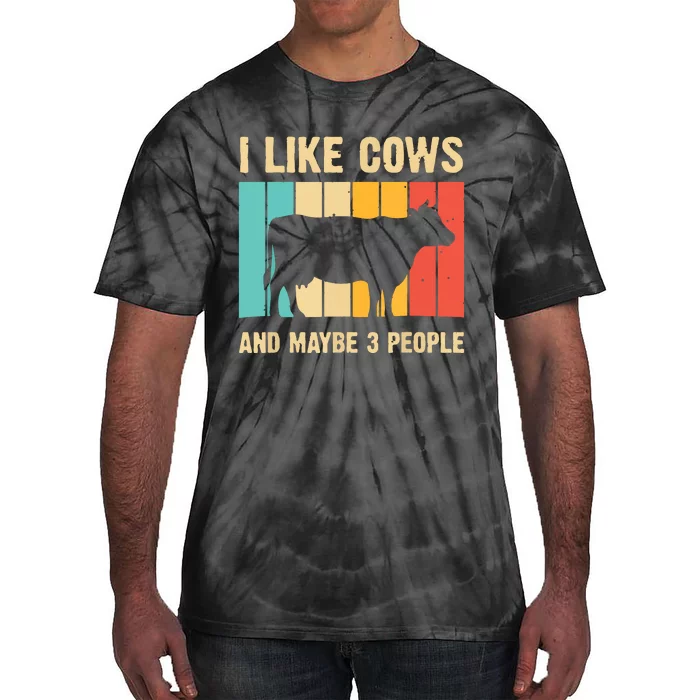 Funny Vintage Cow Design Cow Farmer Cattle Lover Tie-Dye T-Shirt