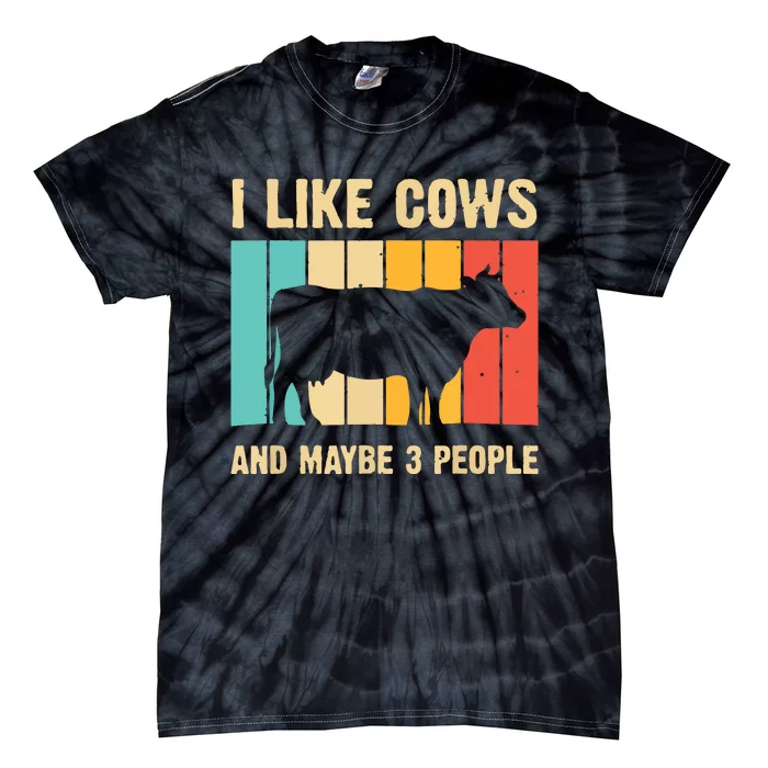 Funny Vintage Cow Design Cow Farmer Cattle Lover Tie-Dye T-Shirt