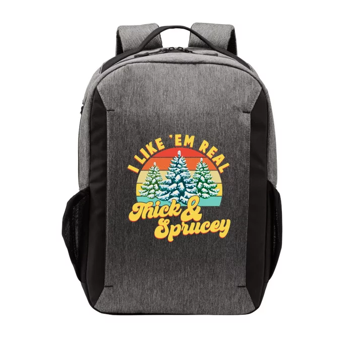 Funny Vintage Christmas I Like 'Em Thick And Sprucey Vector Backpack