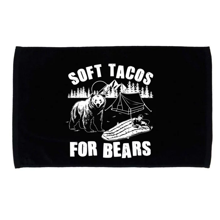 Funny Vintage Camping Soft Tacos For Bears Microfiber Hand Towel