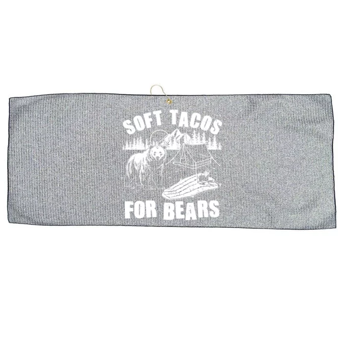 Funny Vintage Camping Soft Tacos For Bears Large Microfiber Waffle Golf Towel