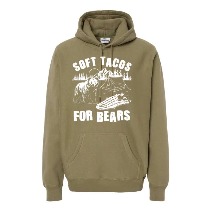 Funny Vintage Camping Soft Tacos For Bears Premium Hoodie