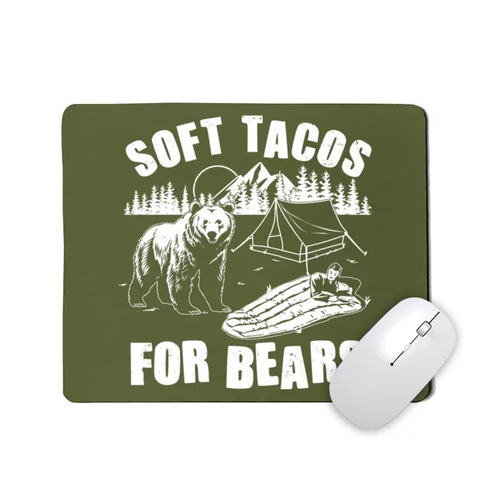 Funny Vintage Camping Soft Tacos For Bears Mousepad