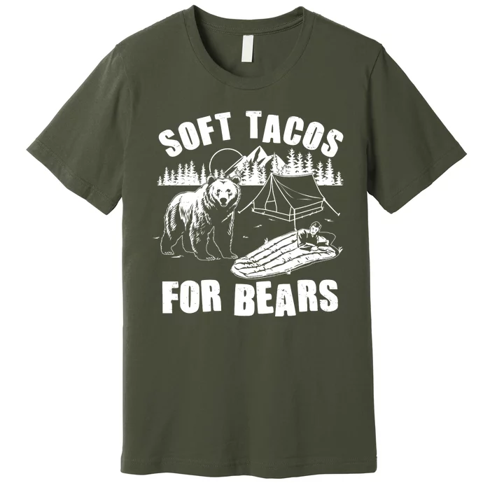 Funny Vintage Camping Soft Tacos For Bears Premium T-Shirt