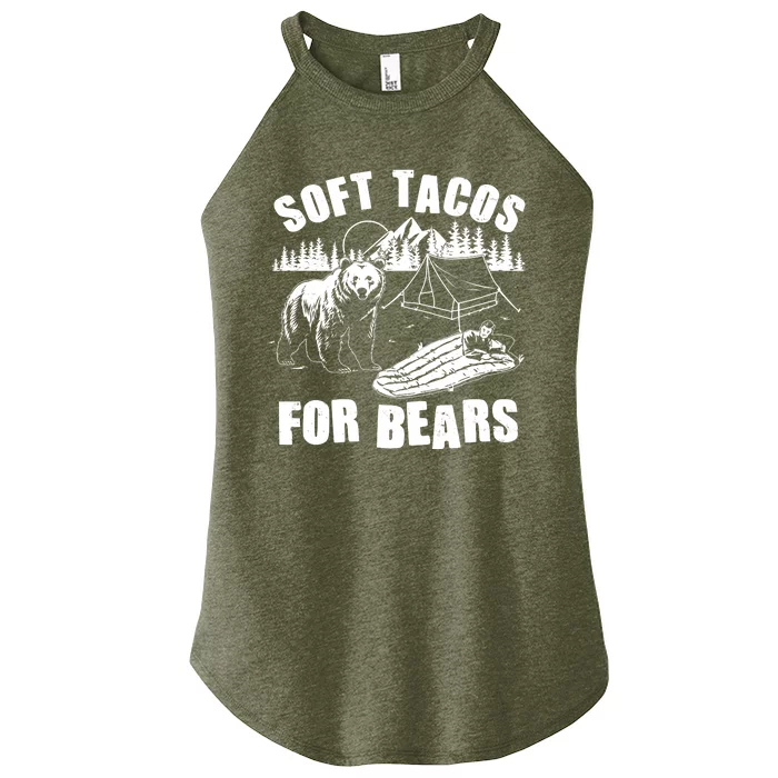 Funny Vintage Camping Soft Tacos For Bears Women’s Perfect Tri Rocker Tank