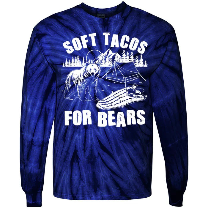 Funny Vintage Camping Soft Tacos For Bears Tie-Dye Long Sleeve Shirt