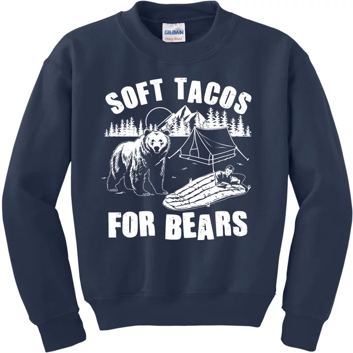 Funny Vintage Camping Soft Tacos For Bears Kids Sweatshirt