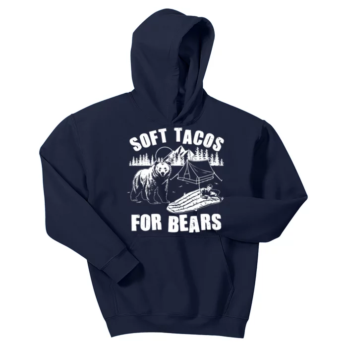 Funny Vintage Camping Soft Tacos For Bears Kids Hoodie