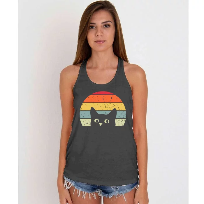 Funny Vintage Cat Retro Cat Women's Knotted Racerback Tank