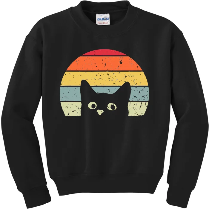 Funny Vintage Cat Retro Cat Kids Sweatshirt