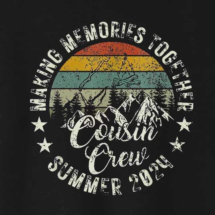 Family Vibes Cousin Crew 2024 Family Vacation Women's Crop Top Tee