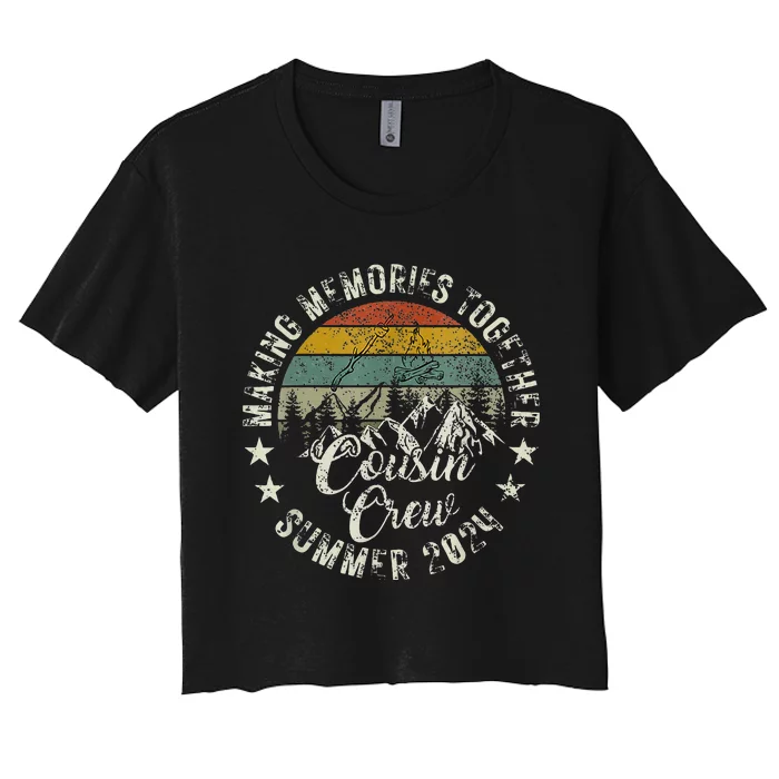 Family Vibes Cousin Crew 2024 Family Vacation Women's Crop Top Tee