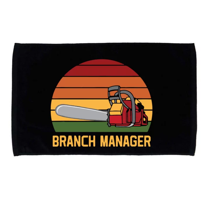 Funny Vintage Chainsaw Branch Manager Lumberjack And Logger Microfiber Hand Towel