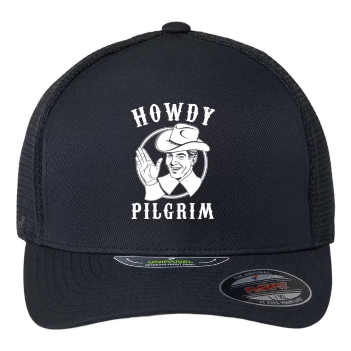 Funny Vintage Cowboy Howdy Pilgrim Flexfit Unipanel Trucker Cap