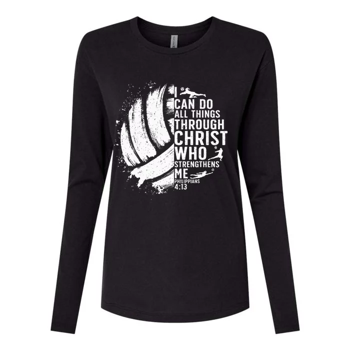 Funny Volleyball Christian Design Womens Cotton Relaxed Long Sleeve T-Shirt