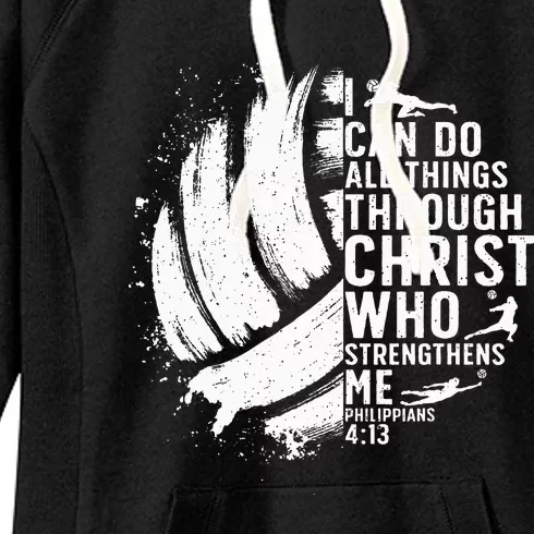 Funny Volleyball Christian Design Women's Fleece Hoodie