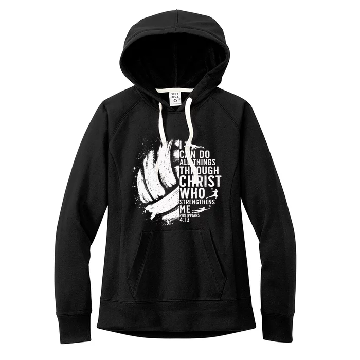 Funny Volleyball Christian Design Women's Fleece Hoodie