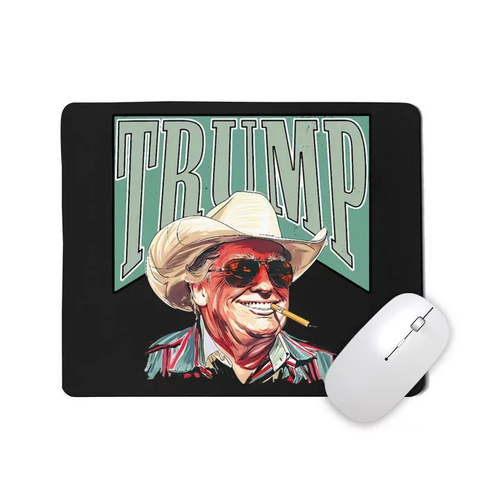 Funny Vintage Cowboy Western Daddy Donald Trump President Mousepad