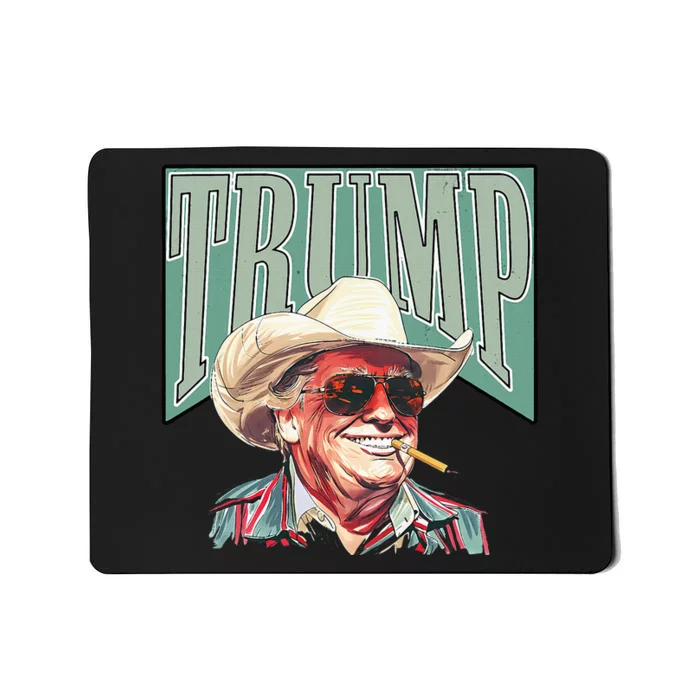 Funny Vintage Cowboy Western Daddy Donald Trump President Mousepad