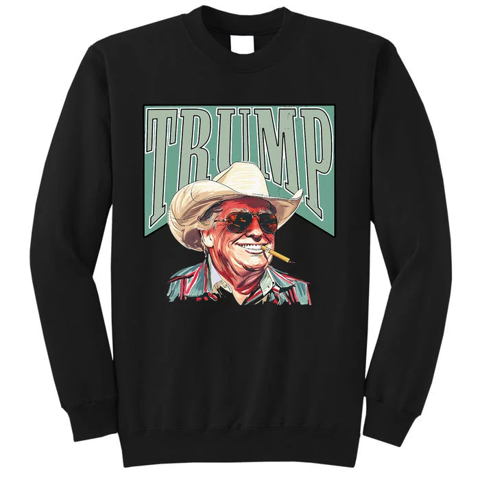 Funny Vintage Cowboy Western Daddy Donald Trump President Tall Sweatshirt