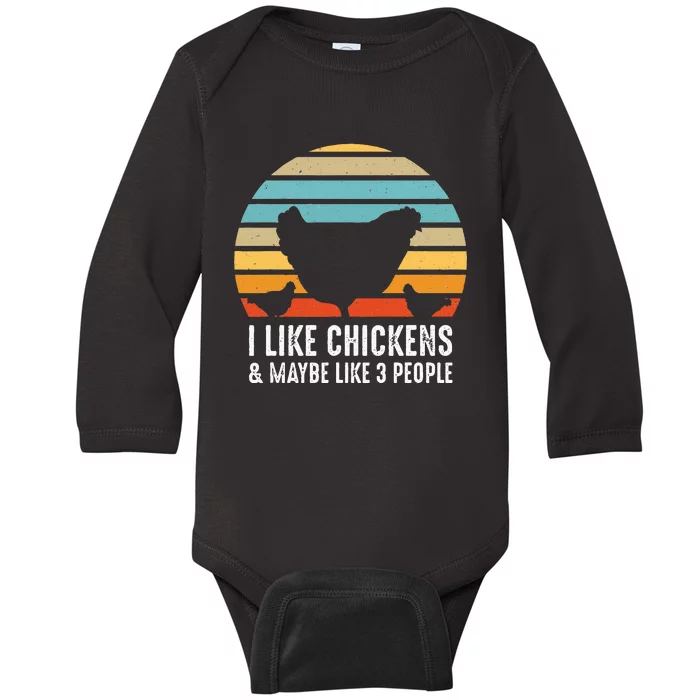 Funny Vintage Chicken Country Farm Women Girl Men Baby Long Sleeve Bodysuit