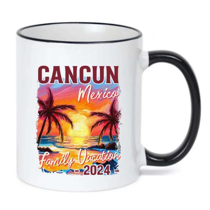 Family Vacation Cancun Mexico 2024 Summer Trip Matching Black Color Changing Mug