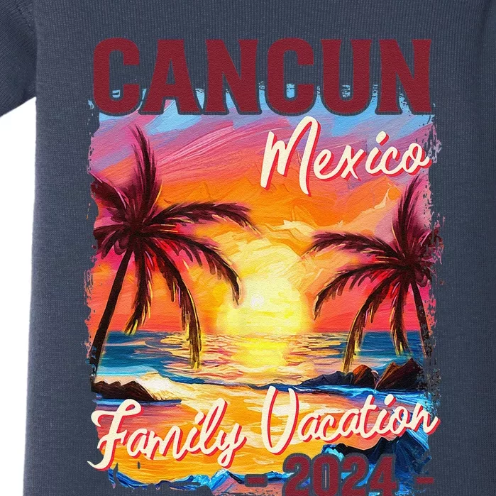 Family Vacation Cancun Mexico 2024 Summer Trip Matching Baby Bodysuit