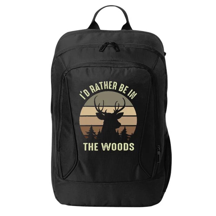 Funny Vintage Camper I'd Rather Be In The Woods Deer Hunting City Backpack